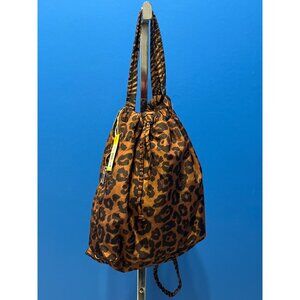 Vince Camuto Leopard Multi-Print Machine Washable Nylon Drawstring Backpack